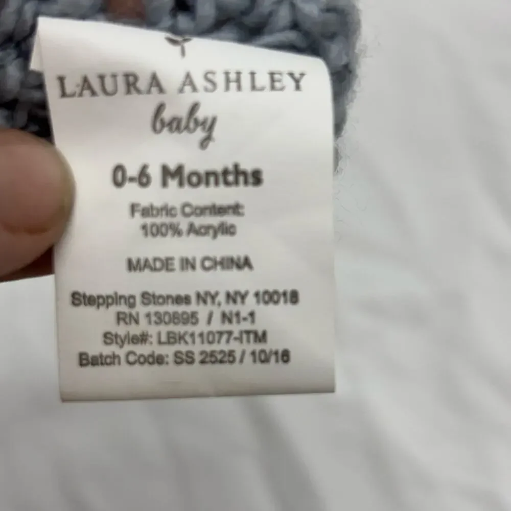 Laura Ashley Baby Crochet Diaper Cover Crown Headband Gray 0-6M Photo Prop Set
